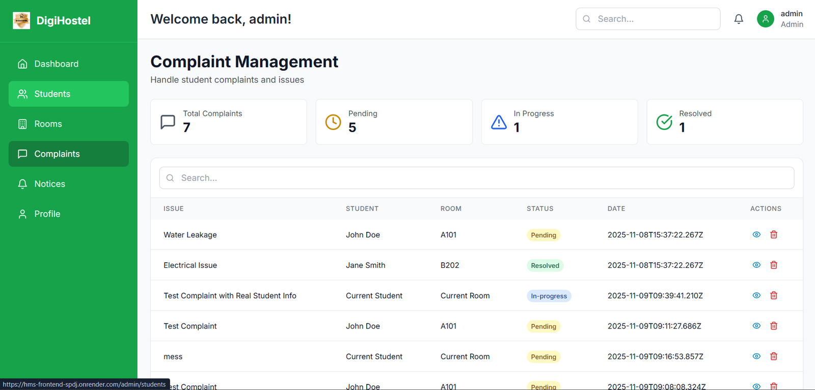 Hostel Management System screenshot 4