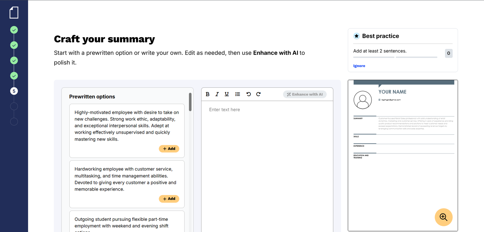Resume Builder screenshot 2